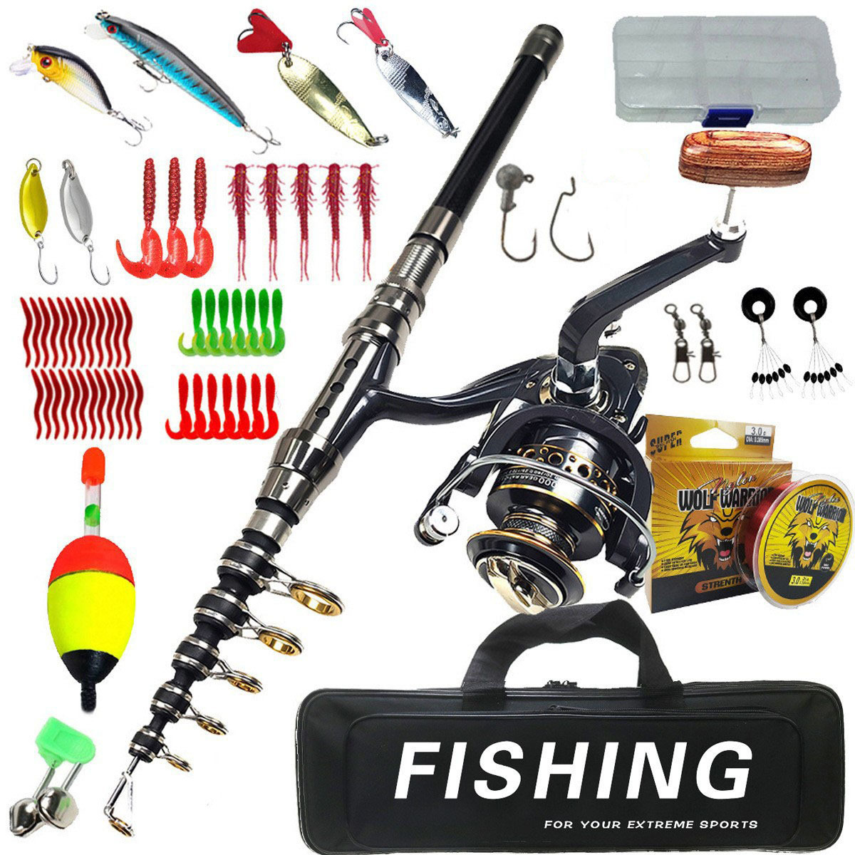 Saltwater Line - Zestaw wędkarski 1.8m-3m do dalekich rzutów,